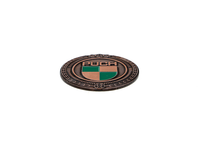 Badge / Emblem Puch logo Bronze mit Emaille 47mm RealMetal